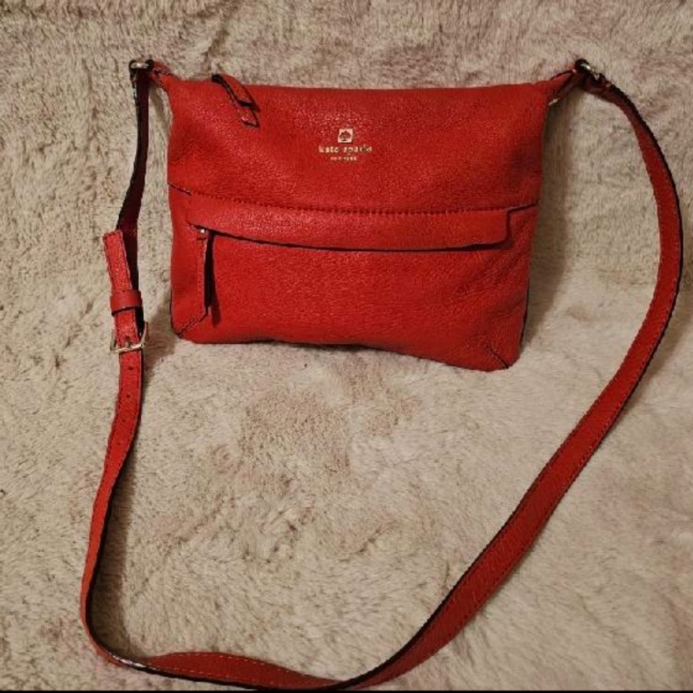 Kate Spade Grant Park Starla Geranium Leather Crossbody Purse